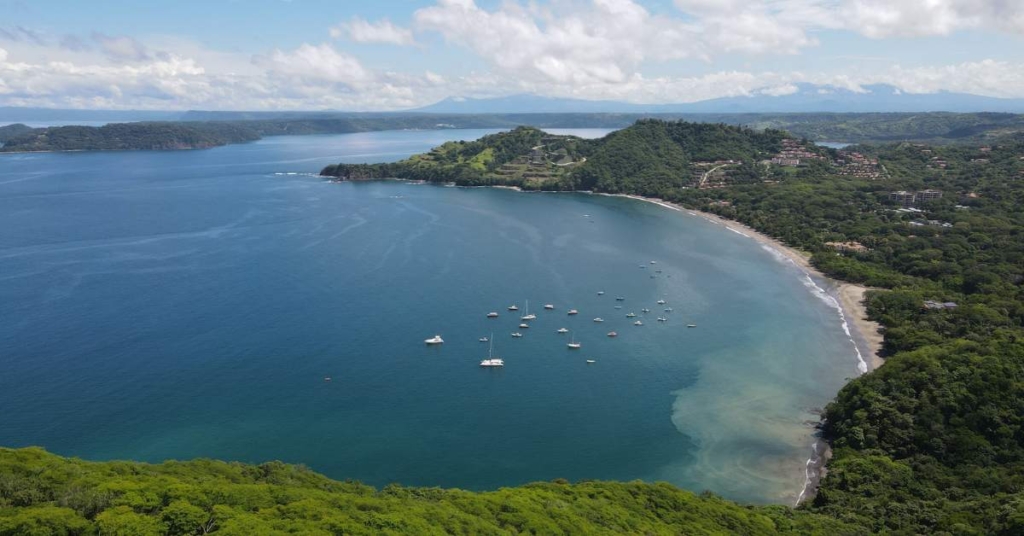 View of the coastline in Playa Hermosa, Guanacaste, Costa Rica