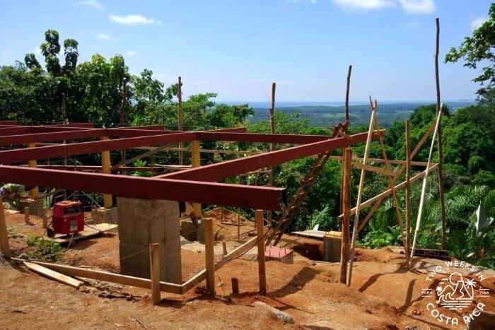 Residential home construction in Costa Rica showing active building and on-site quality control